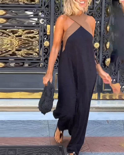 Sienna | Elegantes Kleid mit Neckholder und modischem Kreuzkragen