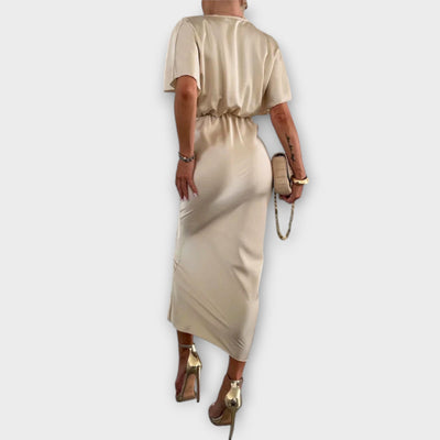 Sable | Solides Satin Maxi Kleid