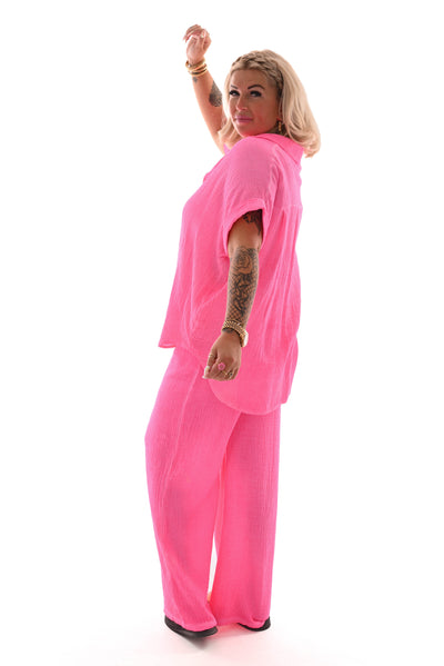 Lora | Zweiteiliges Waffelset hellrosa