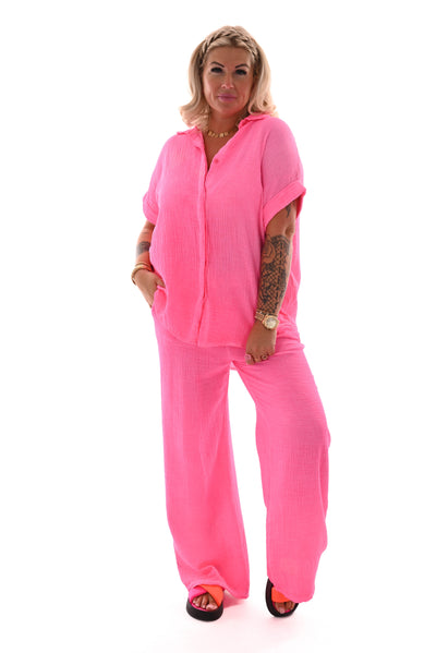 Lora | Zweiteiliges Waffelset hellrosa