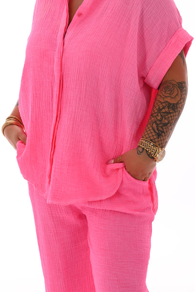 Lora | Zweiteiliges Waffelset hellrosa