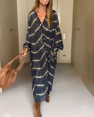 Julia | Boho Gestreiftes Maxikleid