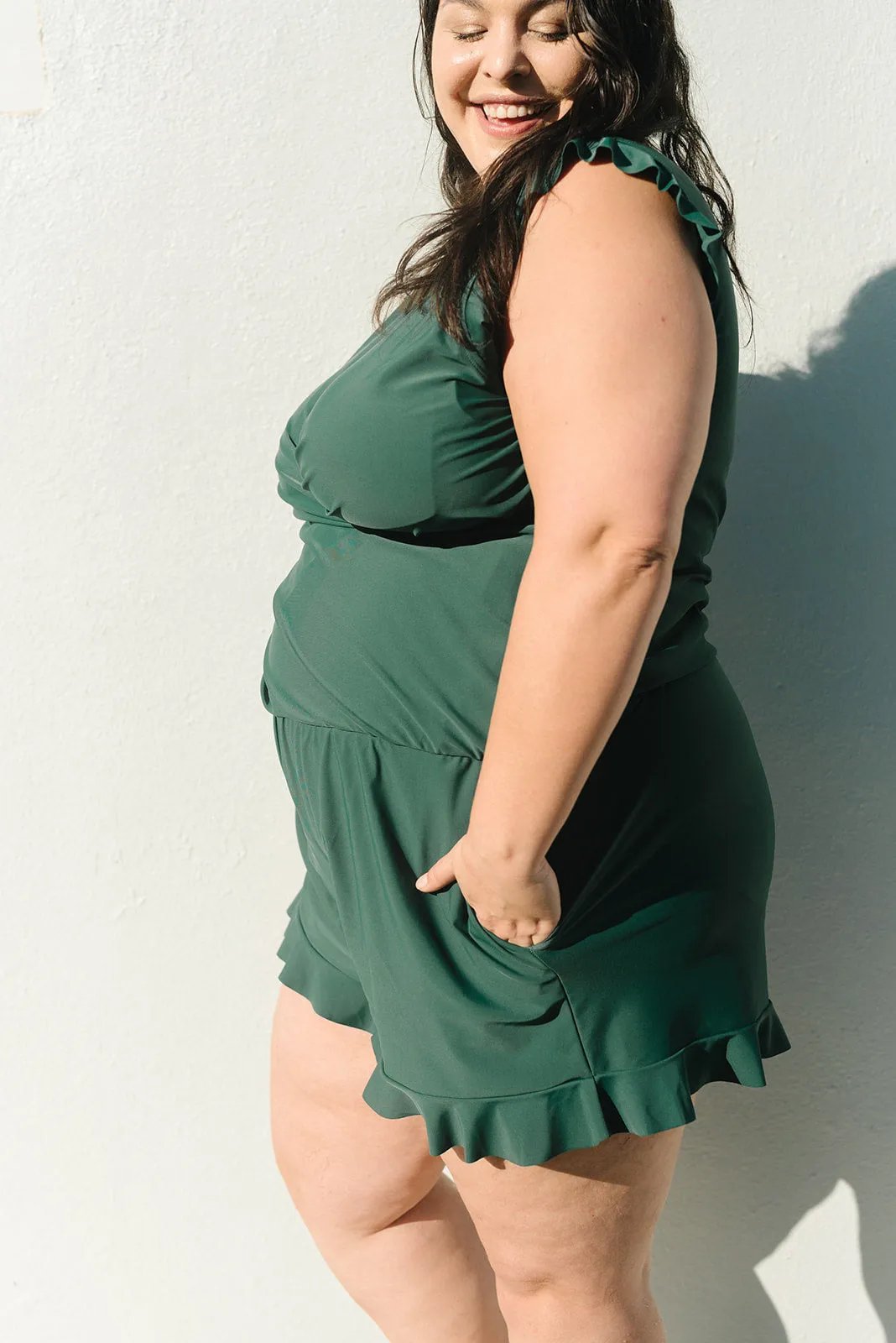 Agnes | Badeanzug mit Rüschen und Büstenhalter