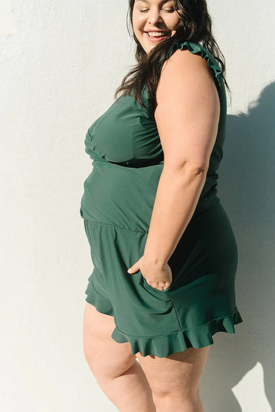 Agnes | Badeanzug mit Rüschen und Büstenhalter