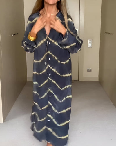 Julia | Boho Gestreiftes Maxikleid