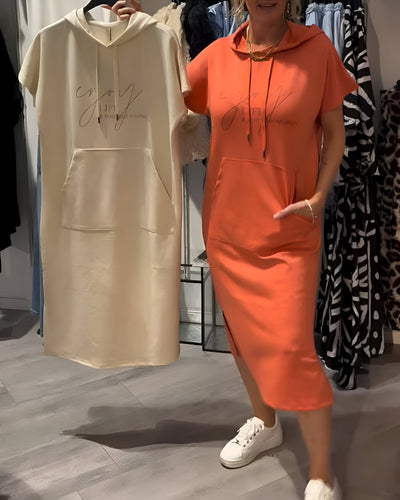 Ebba | Lockeres Kleid mit Kapuze und femininer Passform