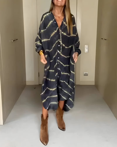 Julia | Boho Gestreiftes Maxikleid