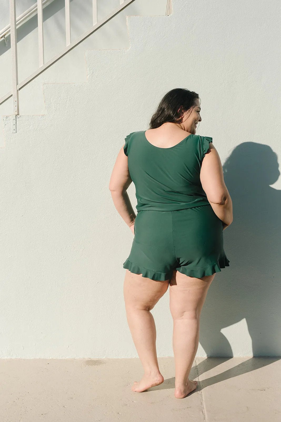 Agnes | Badeanzug mit Rüschen und Büstenhalter