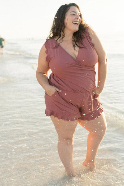 Agnes | Badeanzug mit Rüschen und Büstenhalter